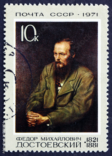 Postage stamp Russia 1971 Fyodor M. Dostoevsky, Portrait photo