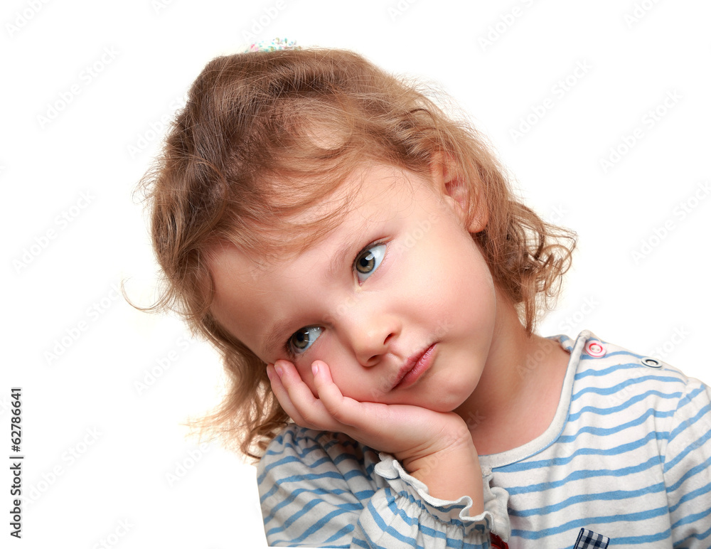Small tired cute kid girl wanting to sleep. Isolated portrait Small tired cute kid girl wanting to sleep. Isolated portrait