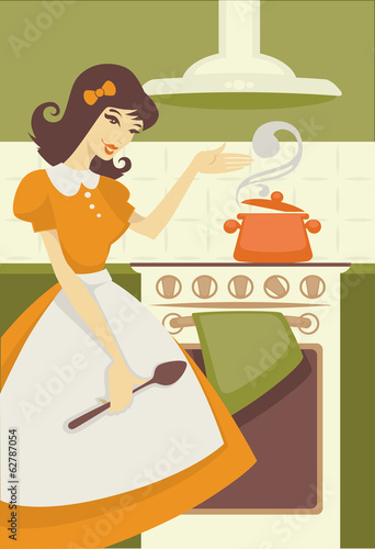 Home made cooking in retro style