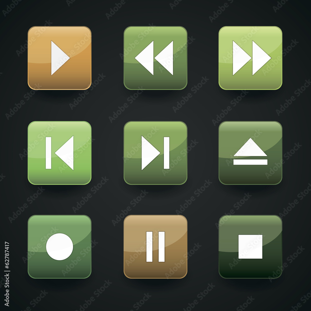 Media player web icons Media player web icons