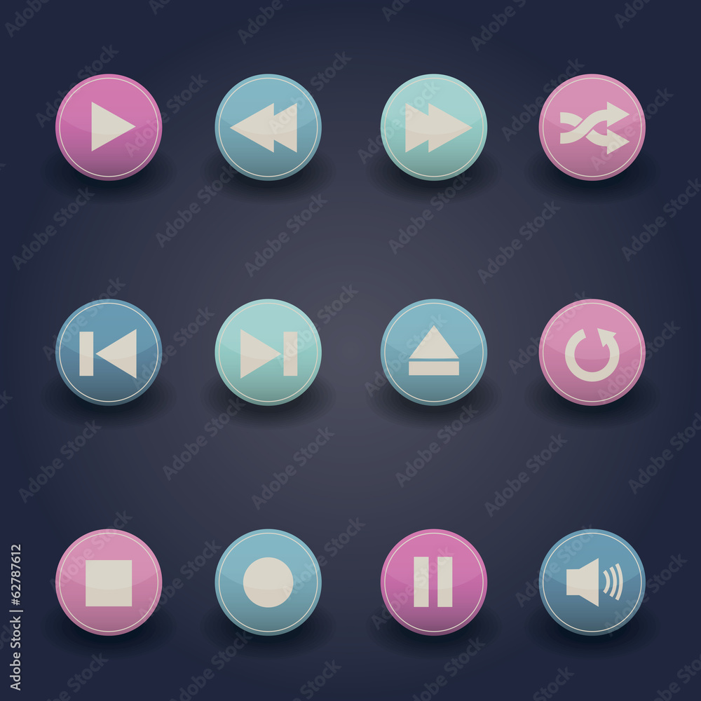 Media player web icons Media player web icons