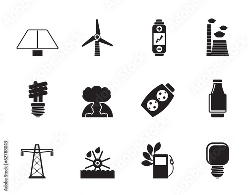 Silhouette Power, energy and electricity icons