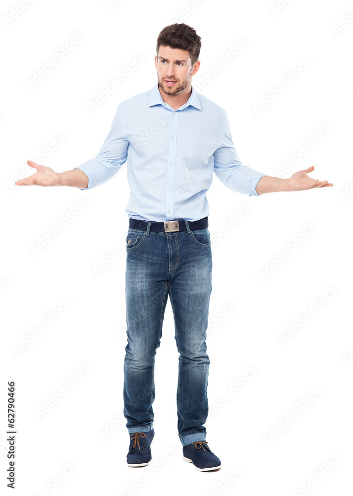 Man making helpless gesture Man making helpless gesture