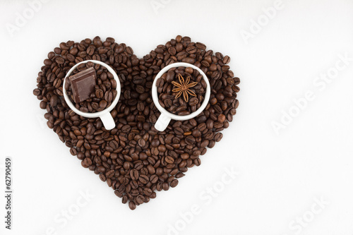 Espresso cups in heart