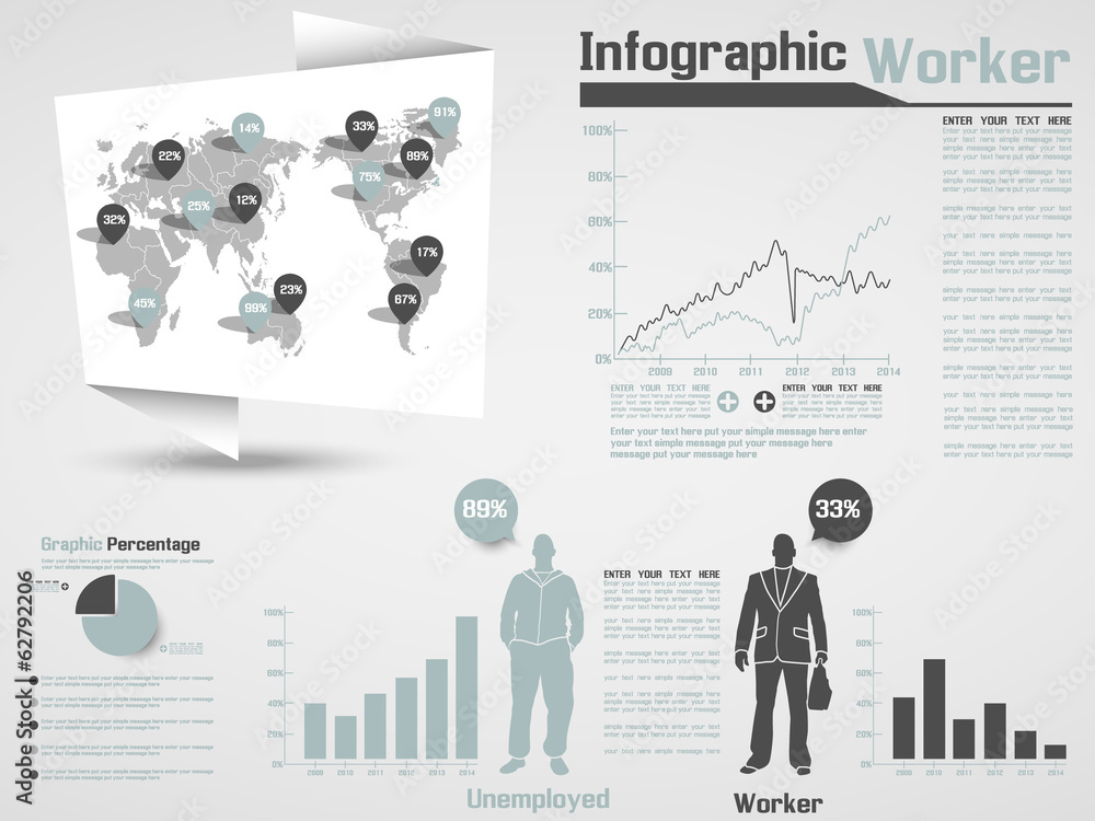 INFOGRAPHIC WORKER MODERN STYLE BUSINESS GREY INFOGRAPHIC WORKER MODERN STYLE BUSINESS GREY