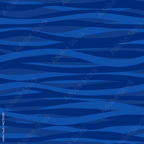 Blue seamless pattern with waves. Marine waves background