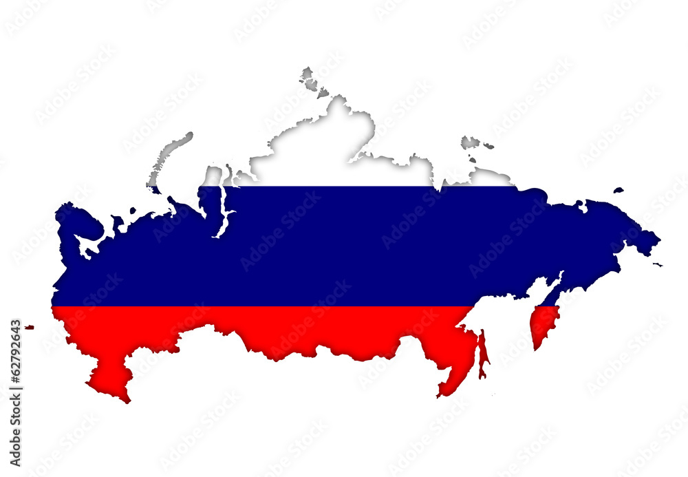 Fototapeta premium Russia flag banner plan map icon