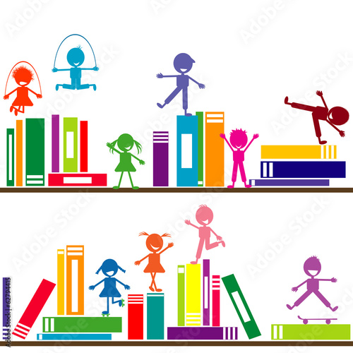 Doodle background with children