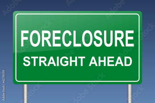 foreclosure straight ahead sign