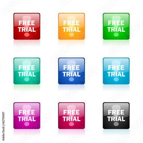 free trial vector icons colorful set