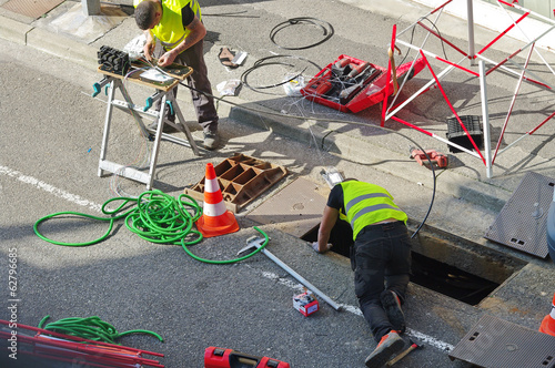 Konstfotografi branchement de la fibre optiques