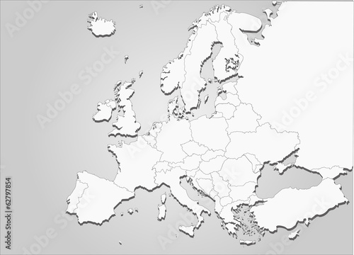 Kontinent Europa mit Landesgrenzen