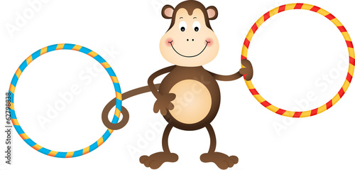 Monkey with Hula Hoops