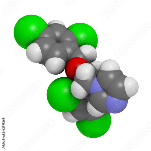 Miconazole antifungal drug molecule. Imidazole class antimycotic photo