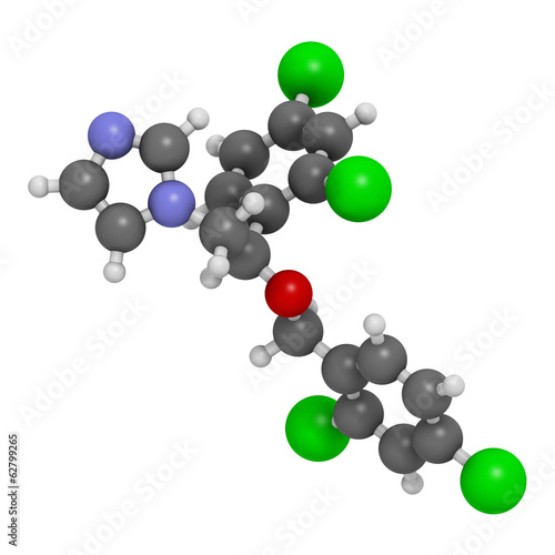 Miconazole antifungal drug molecule. Imidazole class antimycotic photo