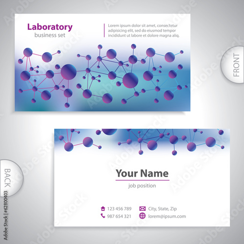 Universal violet-blue medical laboratory business card.