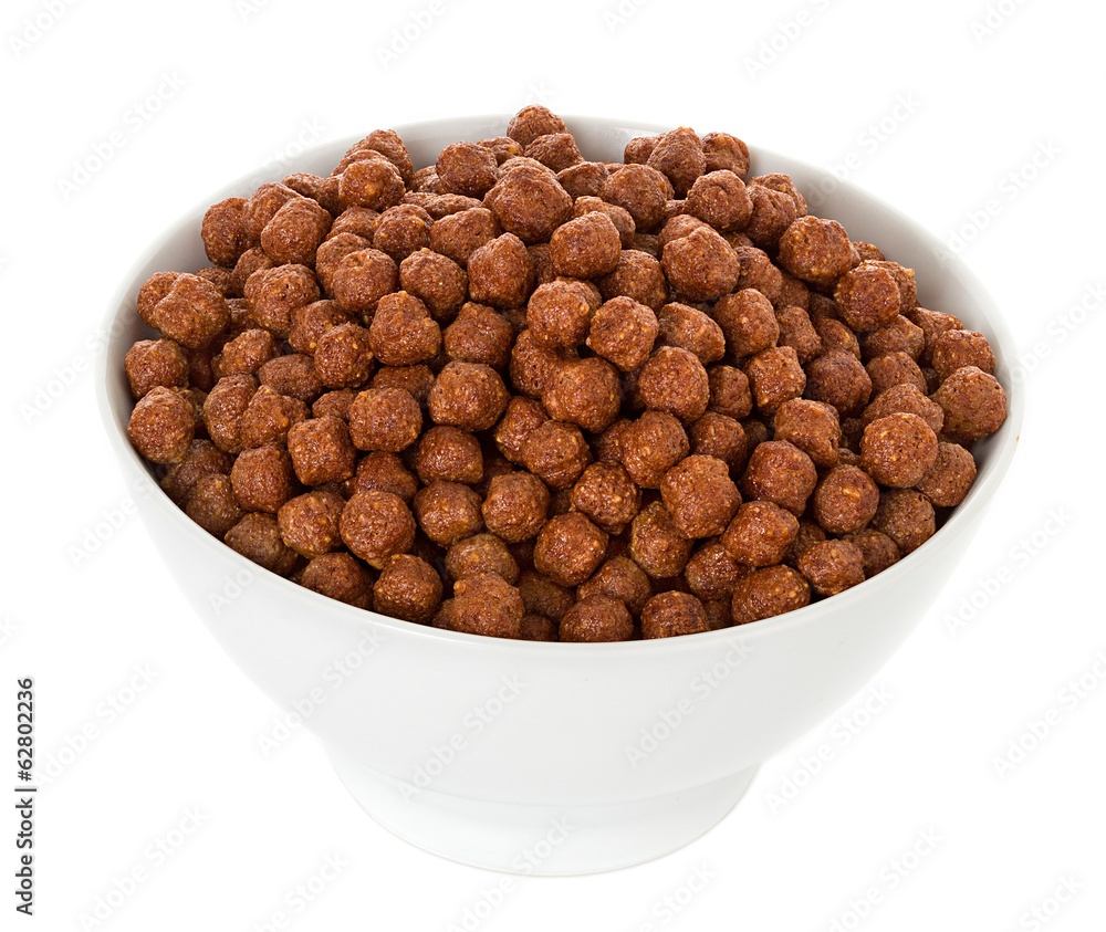 Bowl with corn flakes on the white background Bowl with corn flakes on the white background