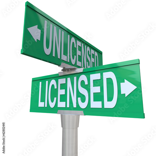 Licensed Vs Unlicensed Signs Choose Official Authorized Certific photo