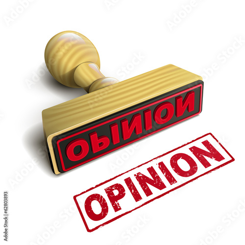 stamp opinion with red text on white