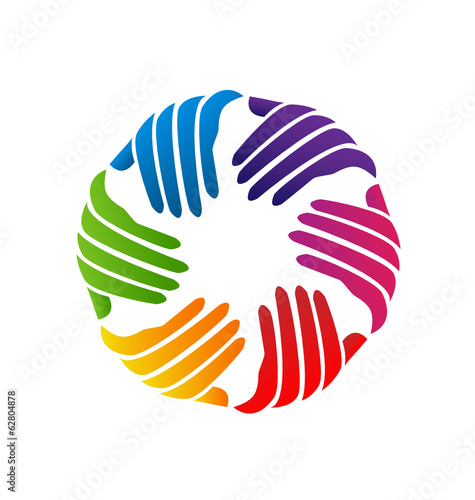 Hands charity company logo vector