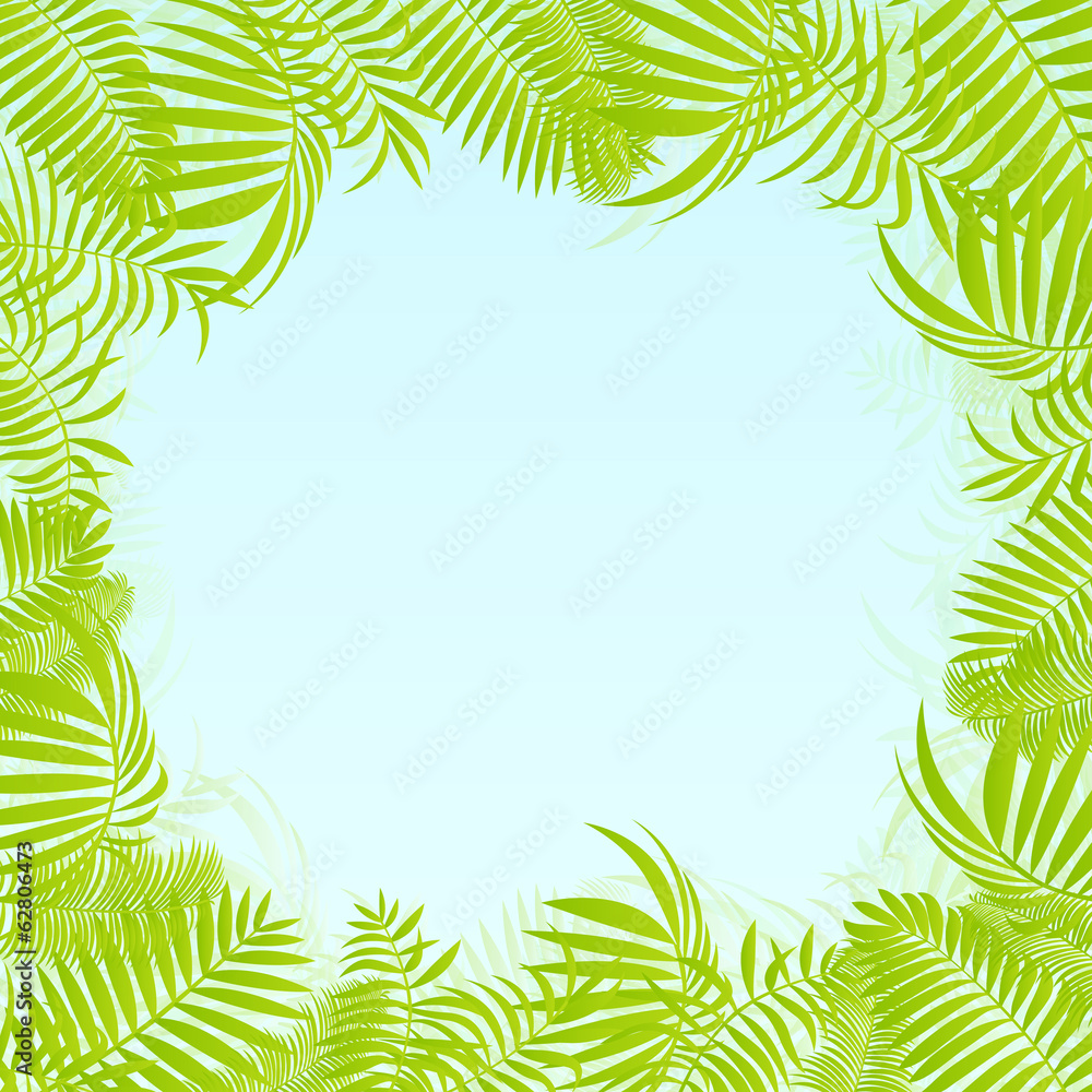Exotic forest jungle leaves, grass and herbs vector Exotic forest jungle leaves, grass and herbs vector