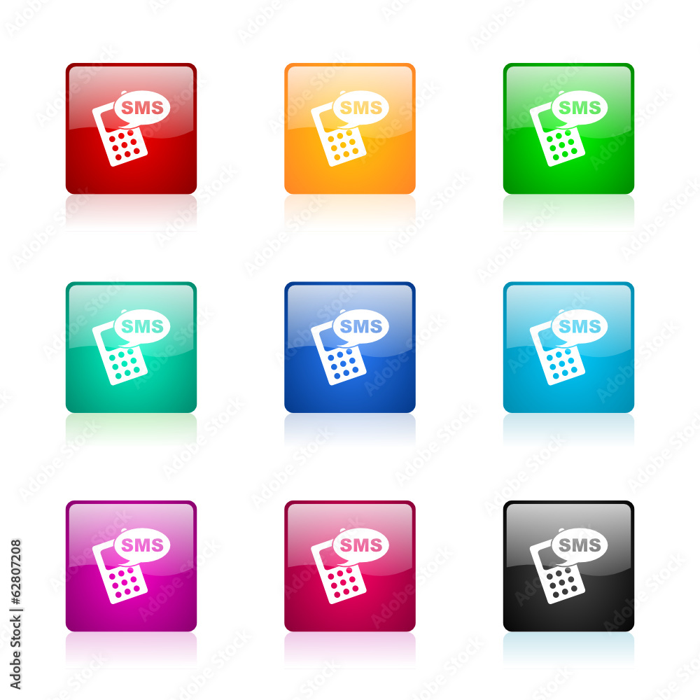 Fototapeta premium sms vector icons colorful set