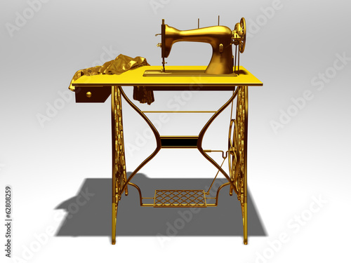 treadle sewing machine in gold