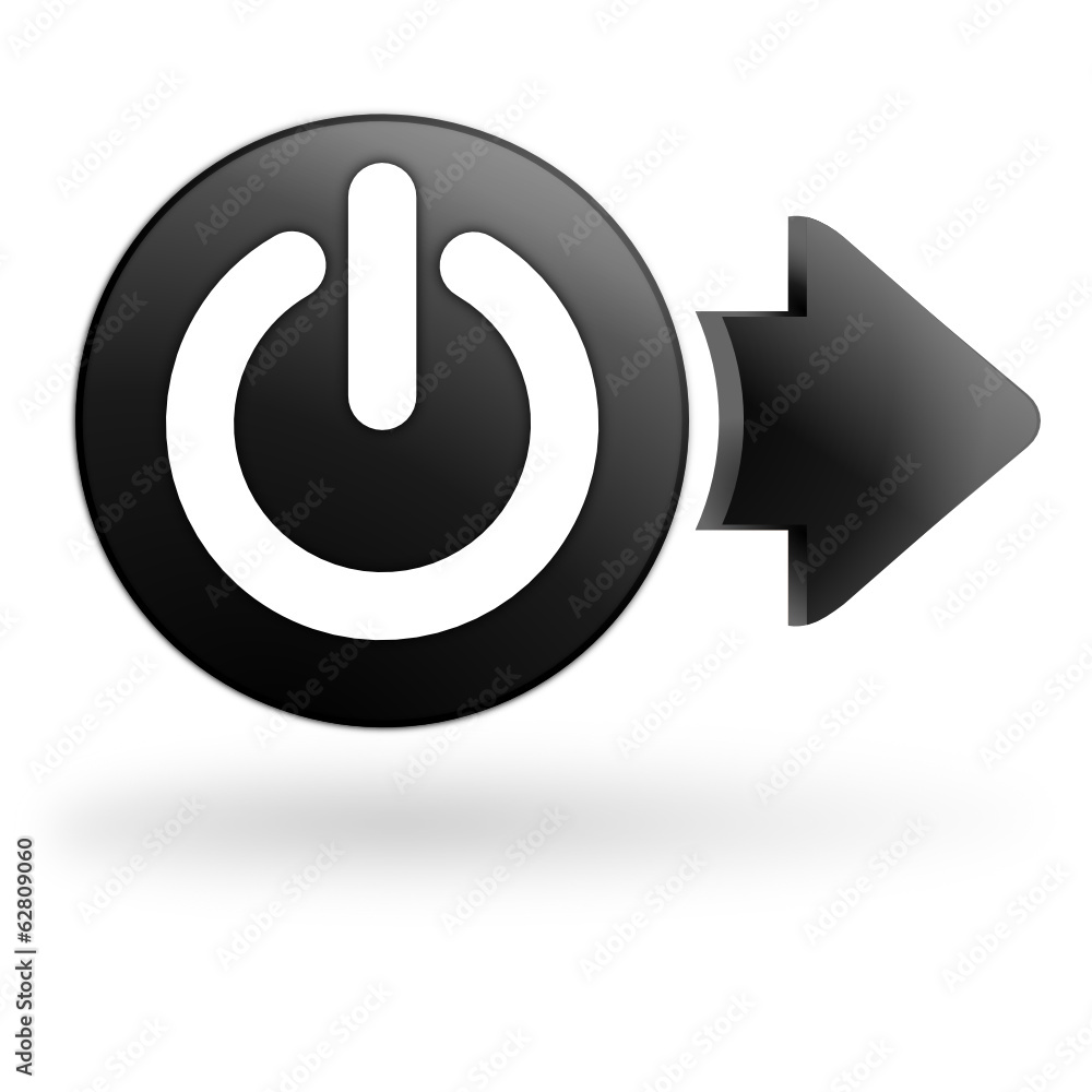 marche arrêt  sur bouton noir