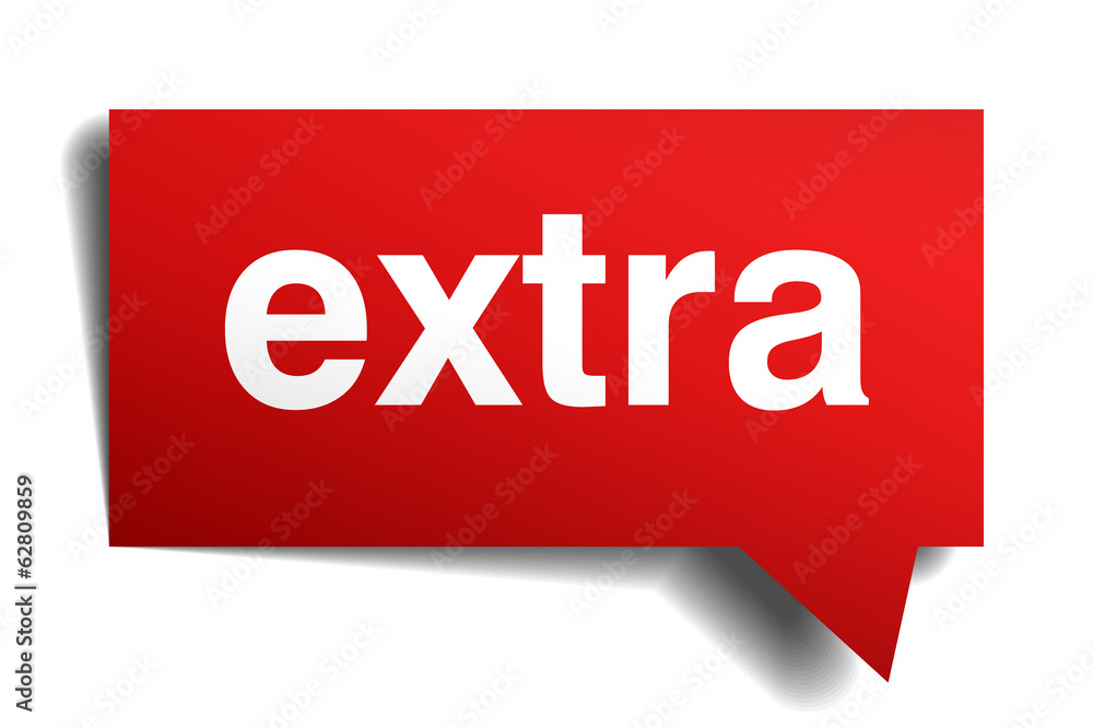 extra red 3d realistic paper speech bubble isolated on white extra red 3d realistic paper speech bubble isolated on white