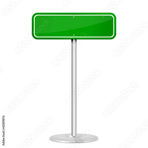 Green road sign