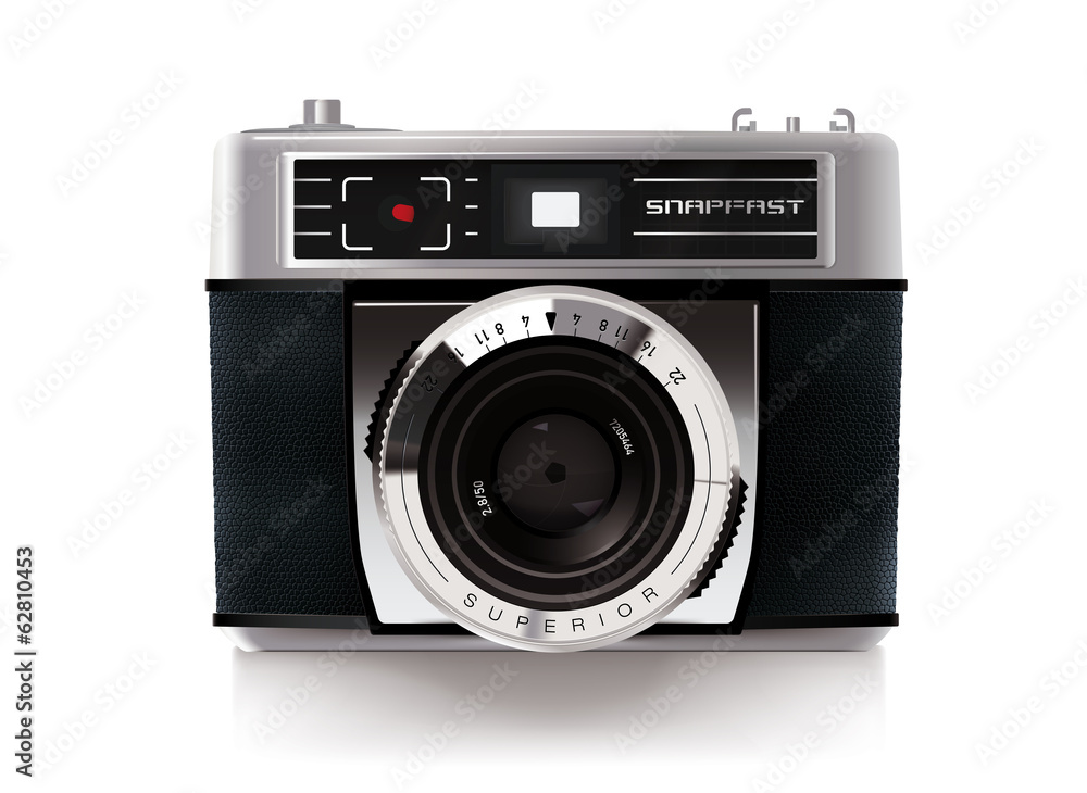 Vintage Compact Film Camera Vector Illustration