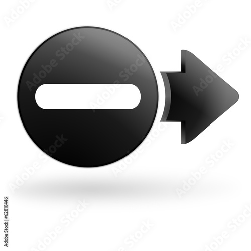 signe moins sur bouton noir