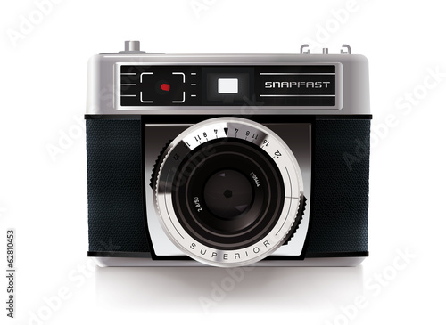 Vintage Compact Film Camera Vector Illustration