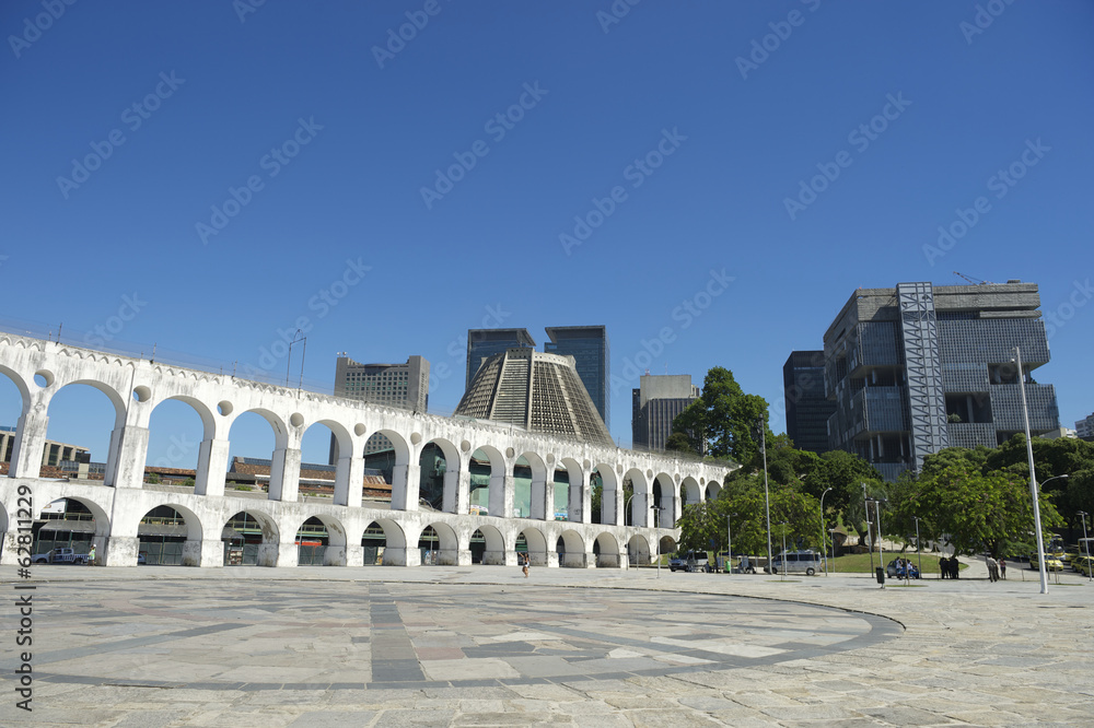 Obraz premium White Arches at Arcos da Lapa Centro Rio de Janeiro Brazil