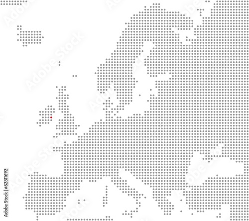 Pixelkarte Europa: Dublin liegt hier