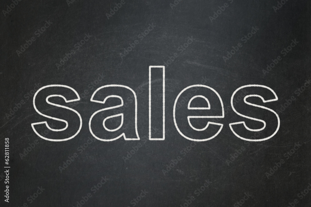 Obraz premium Advertising concept: Sales on chalkboard background