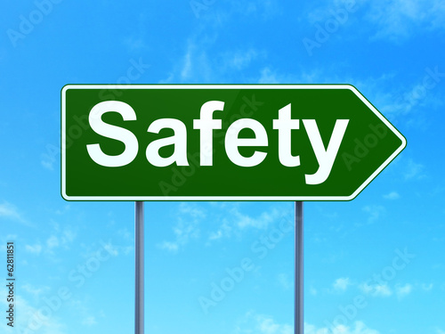 Privacy concept: Safety on road sign background