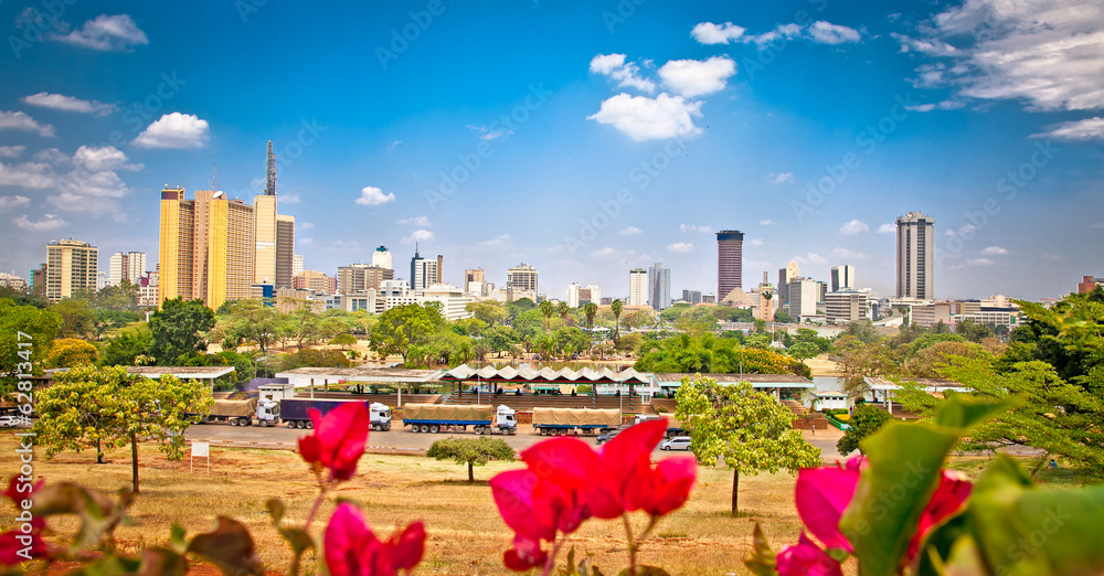 Naklejka premium Panoramic view on Nairobi , Kenia.