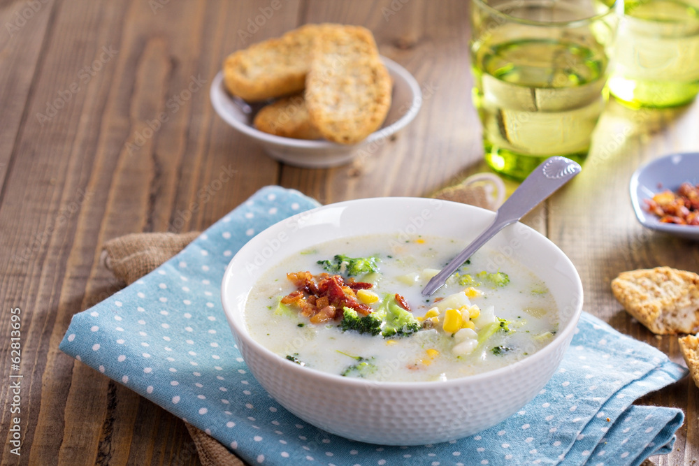 Broccoli and corn chowder Broccoli and corn chowder