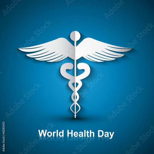 Medical background with Caduceus medical symbol world health day