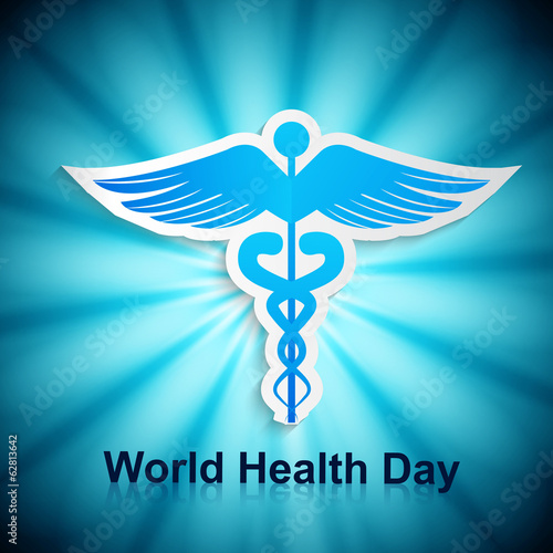 World health day caduceus medical symbol beautiful vector backgr