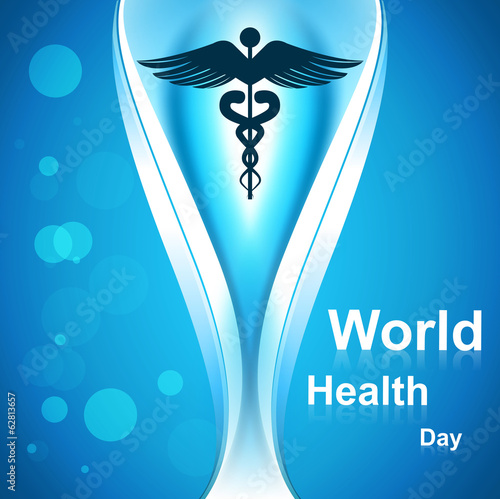 Abstract medical colorful background with caduceus medical symbo