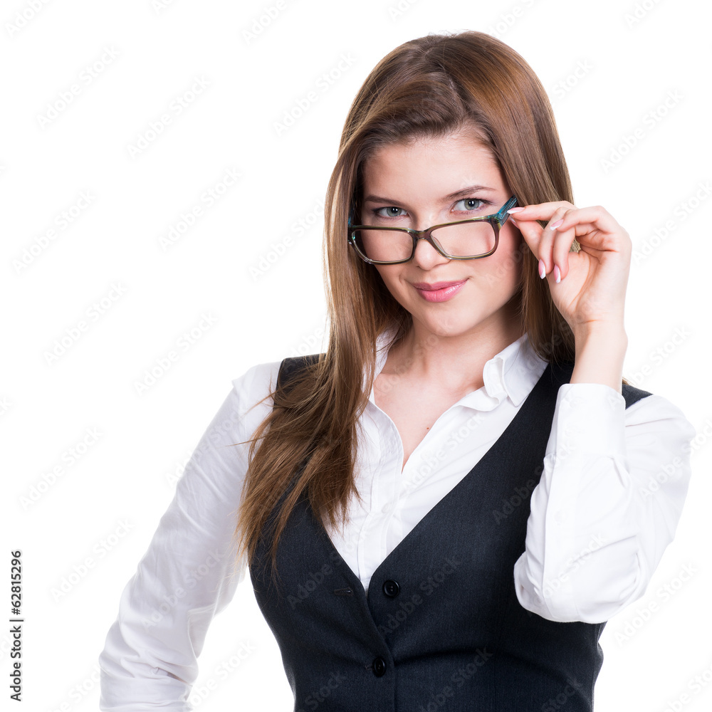 Successful business woman in a gray suit. Successful business woman in a gray suit.