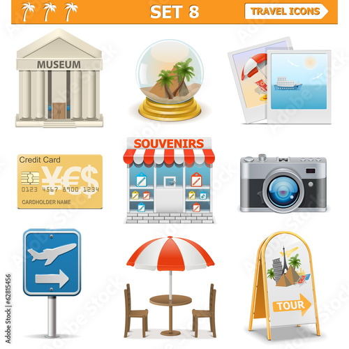 Vector travel icons set 8