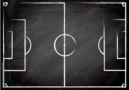 Fussballfeld auf Tafelhintergrund