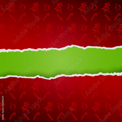 Ragged paper with christmas pattern