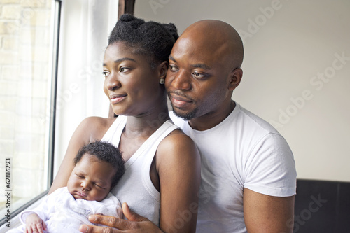 Young black nigerian family