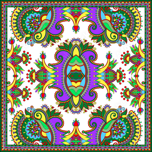 Traditional ornamental floral paisley bandanna