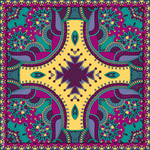 Traditional ornamental floral paisley bandanna