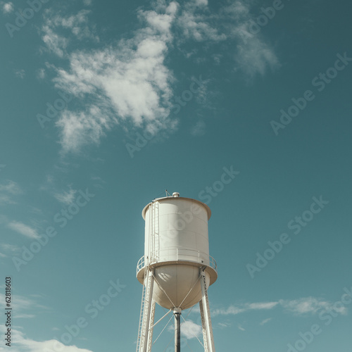 A white water tower in Silver Bow County, Montana.